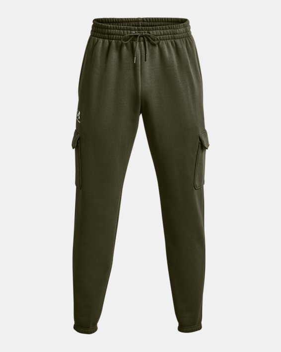 Men's UA Essential Fleece Cargo Pants, Green, pdpMainDesktop image number 4